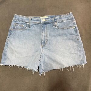 High Rise Midi Denim Shorts Cut Off Light Wash Universal Thread 10/30R